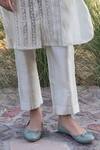 Shop_Surmaye_Light Beige Handwoven Kurta Set _Online_at_Aza_Fashions