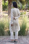 Surmaye_Light Beige Handwoven Kurta Set _Online_at_Aza_Fashions