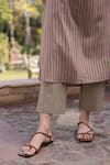 Buy_Surmaye_Brown Striped Clay Kurta Set _Online_at_Aza_Fashions