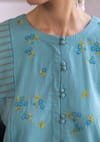 Buy_Surmaye_Tender Petals Teal Kurta Set 