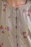 Buy_Surmaye_Brown Tender Petals Clay Kurta Set 