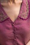 Surmaye_Sweet Caress Embroidered Pink Blouse _Online_at_Aza_Fashions