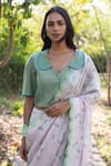 Buy_Surmaye_Green Sweet Caress Embroidered Blouse _at_Aza_Fashions