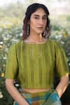 Buy_Surmaye_Whispering Ivy Green Blouse _at_Aza_Fashions