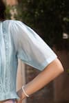 Surmaye_Whispering Ivy Blue Blouse _Online_at_Aza_Fashions