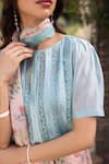 Shop_Surmaye_Whispering Ivy Blue Blouse _at_Aza_Fashions