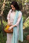 Shop_Surmaye_Ethereal Silk Blue Dupatta _at_Aza_Fashions