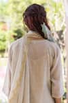 Shop_Surmaye_Ethereal Handloom Cotton Beige Dupatta _at_Aza_Fashions