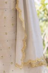 Buy_Surmaye_Ethereal Handloom Cotton Beige Dupatta _Online_at_Aza_Fashions