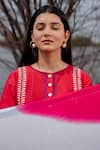 Buy_The Home Affair_Red Pure Jaam Cotton Kurta Set _Online_at_Aza_Fashions