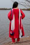 The Home Affair_Red Pure Jaam Cotton Kurta Set _Online_at_Aza_Fashions