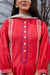 Shop_The Home Affair_Red Pure Jaam Cotton Kurta Set _Online_at_Aza_Fashions
