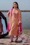 Buy_The Home Affair_Peach Jaam Cotton Kurta Set _at_Aza_Fashions