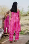 Buy_The Home Affair_White Chanderi, Jacquard, Chiffon Embroidery Round Neck Kurta Set 