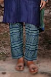 The Home Affair_Navy Chanderi, Cotton, Chiffon Embroidery Round Neck Kurta Set With Dupatta _at_Aza_Fashions