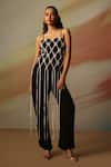 Buy_Vanshika Agarwal Label_Designer Black And White Pant Set _at_Aza_Fashions
