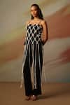 Shop_Vanshika Agarwal Label_Designer Black And White Pant Set _at_Aza_Fashions