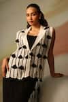 Vanshika Agarwal Label_Black And White Designer Midi Dress Set _Online_at_Aza_Fashions