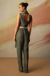Shop_Vanshika Agarwal Label_Green Silk Overlay Pant Set _at_Aza_Fashions