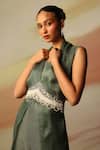 Shop_Vanshika Agarwal Label_Green Silk Overlay Pant Set _Online_at_Aza_Fashions