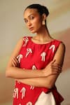 Vanshika Agarwal Label_Red Embellished Designer Dress _Online_at_Aza_Fashions