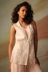 Buy_Vanshika Agarwal Label_White Designer Dove Jumpsuit And Jacket Set _Online_at_Aza_Fashions