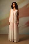 Buy_Vanshika Agarwal Label_White Designer Dove Jumpsuit And Jacket Set _at_Aza_Fashions