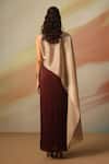 Shop_Vanshika Agarwal Label_Beige Brown Satin Georgette Skirt Set _at_Aza_Fashions