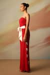 Buy_Vanshika Agarwal Label_Red Double Georgette Pant Set _Online_at_Aza_Fashions