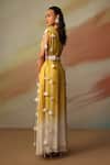 Shop_Vanshika Agarwal Label_White And Yellow Georgette Jumpsuit _at_Aza_Fashions