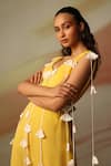 Shop_Vanshika Agarwal Label_White And Yellow Georgette Jumpsuit _Online_at_Aza_Fashions