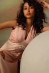 Buy_Vanshika Agarwal Label_Pink Designer Satin Georgette Jumpsuit _Online_at_Aza_Fashions