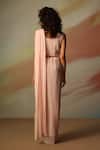 Shop_Vanshika Agarwal Label_Kimberly Pink Pre-draped Saree Set _at_Aza_Fashions