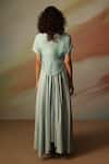 Shop_Vanshika Agarwal Label_Sky Blue Maxi Dress And Jacket Set _at_Aza_Fashions