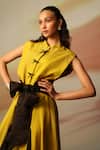 Buy_Vanshika Agarwal Label_Yellow Green Silk Organza Maxi Dress And Jacket Set _Online_at_Aza_Fashions