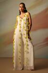 Buy_Vanshika Agarwal Label_White Georgette Pixie Jumpsuit 