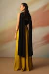 Shop_Vanshika Agarwal Label_Black And Green Fusion Lehenga Set _at_Aza_Fashions