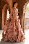 Shop_Isha Gupta Tayal_Pink Printed Lehenga Set _at_Aza_Fashions