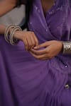Midushi Bajoria_Purple Georgette Silk Fusion Lehenga Set _Online_at_Aza_Fashions