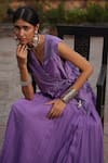 Midushi Bajoria_Purple Georgette Silk Fusion Lehenga Set _at_Aza_Fashions