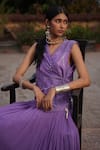 Buy_Midushi Bajoria_Purple Georgette Silk Fusion Lehenga Set 