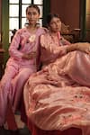 Buy_Midushi Bajoria_Pink Silk Chanderi Kurta Pant Set 