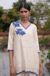 Shop_Midushi Bajoria_Off White Floral Embroidered Kurta Set _Online_at_Aza_Fashions