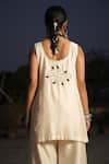 Shop_Midushi Bajoria_Off White Silk Chanderi Kurta Set _at_Aza_Fashions