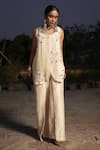 Buy_Midushi Bajoria_Off White Silk Chanderi Kurta Set _Online_at_Aza_Fashions