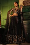 Shop_Midushi Bajoria_Classic Black Tissue Lehenga Set _Online_at_Aza_Fashions