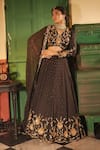 Buy_Midushi Bajoria_Classic Black Tissue Lehenga Set _at_Aza_Fashions