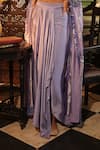 Buy_Midushi Bajoria_Purple Satin Jacket And Draped Skirt Set _Online_at_Aza_Fashions