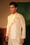 Buy_Midushi Bajoria_Off White Embroidered Bundi Kurta Pant Set _Online_at_Aza_Fashions