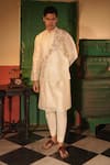 Buy_Midushi Bajoria_Off White Embroidered Bundi Kurta Pant Set 